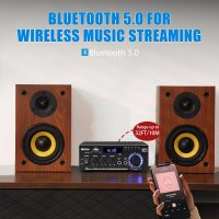 AK45 Pro Amplifier Home Audio Stereo Receivers with Bluetooth 5.0,Max 400W,2.0 Channel Stereo Amplifier System for Home Theater Speakers, Karaoke,Garage,Home Amp with USB,SD,RCA,2 MIC in - Image 3