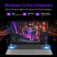 15.6 Inch Laptop Computer, 32GB RAM Gaming Laptops with 1TB NVMe SSD, N95 4-Core Processor(Up to 3.4GHz), Backlight Keyboard, Fingerprint Reader, 8000mAh Battery, Win11 Pro, Silver - Image 2