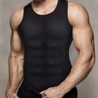 Mens Compression Shirt Slimming Body Shaper Vest Workout Tank Tops Abs Abdomen Undershirts - Image 7