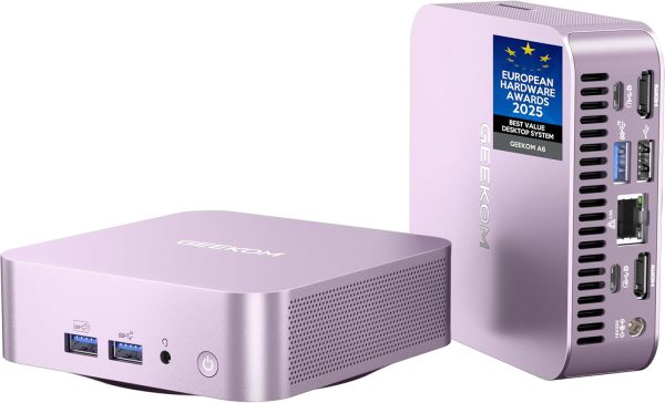 GEEKOM A6 Aurora Edition Mini PC with AMD Ryzen 7 6800H, 32GB DDR5 RAM 1TB PCIe 4.0 NVMe SSD, Radeon 680M, Compact Aluminium Design Windows 11 Pro Desktop Computer with USB4/8K UHD/Wi-Fi 6E/SD Slot