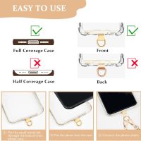 Clip and Go Phone Strap Crossbody with RFID Leather Wallet, Trendy Hands-Free Crossbody Cell Phone Lanyard Chain with Coin Purse for Women, Neck Chain for iPhone and Smartphone, Black Gold - Image 3