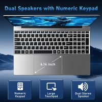 15.6'' Laptop Computer, N4020 Processor Laptops with 8GB RAM, 256GB SSD,15.6 inch FHD 1920 * 1080 Display, WIFI5, BT5.0, Windows 11 Pro - Image 5