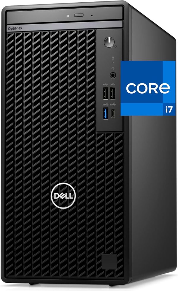 Dell Optiplex Tower - Intel i7-12700K, 32GB RAM, 1TB NVMe SSD, DisplayPort, HDMI, USB C, DVDRW,AX Wi-Fi, Bluetooth, Windows 11 Pro, Black Desktop