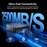 GEEKOM GT1 Mega AI Mini PC, with Intel 14th Gen Ultra 9 185H (Up to 5.1 GHz), 32GB DDR5 2TB M.2 NVMe SSD, Mini Desktop Computers Windows 11 Pro, 2.5G Dual LAN/WiFi 7/BT 5.4/USB4.0/8K/3 Years Warranty - Image 4