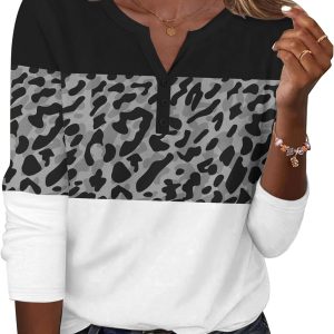 Zeagoo Long Sleeve Shirts for Women Casual V Neck Fall Tops Dressy Summer Work Blouses Clothes