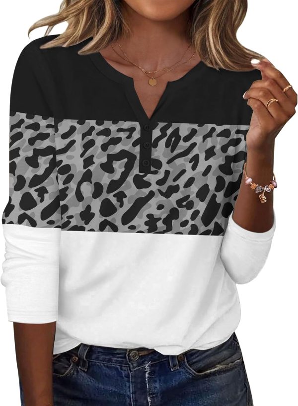 Zeagoo Long Sleeve Shirts for Women Casual V Neck Fall Tops Dressy Summer Work Blouses Clothes