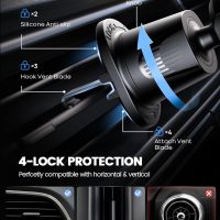 Lamicall 2025 Wider Clamp & Metal Hook Car Phone Holder Vent [Thick Cases Friendly] Phone Holders for Your Car Mount Automobile Hands Free Cradle Air Vent for iPhone 16 15 14 13 Pro Max Smartphone - Image 3