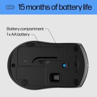HP X3000 G3 Wireless Mouse - Black, 15-Month Battery, Side Grips for Control, Travel-Friendly, Blue LED, Powerful 1600 DPI Optical Sensor, Compatible with Wins PC/Laptop, Mac, Chromebook (683N7AA) - Image 7