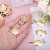 20PCS Spinner Blades with Ball Bearing and 20PCS Fishing Spring Pins Teardrop Fishing Blades Lure with Swivels Tail Spinner Lure Fishing Attractor for DIY Fishing Lures Accessories - Image 3