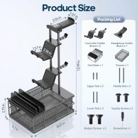 KDD Headphone Stand with Drawer - Headset & Controller Holder for Desk - Aluminum Supporting Bar Earphone Stand with Cable Organizer - Universal Gaming PC Accessories Storage - Image 8