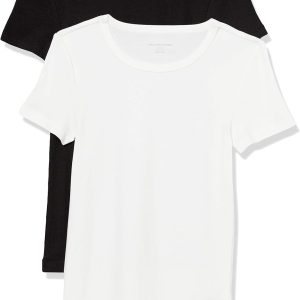 Amazon Essentials Women's Slim-Fit Short-Sleeve Crewneck T-Shirt, Pack of 2