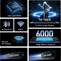 Gaming Laptop, 16 Inch Laptop Computer with Windows 11 Pro, 12th Gen N150 Processor(up to 3.6GHz), 16GB RAM 1TB SSD, Backlit Keyboard, FHD 1920 * 1200, Bluetooth. Dark Blue. - Image 2