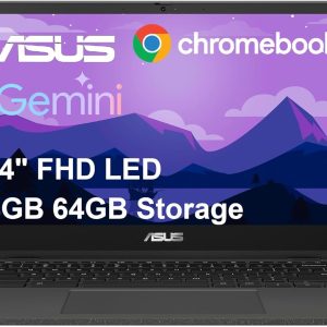 ASUS Chromebook CM14 Laptop (14" FHD LED Anti-glare, MediaTek Kompanio 520, 4GB RAM, 64GB eMMC), Ruggedized, Home & Student, Light Weight, 15-Hr Long Battery Life, Webcam, Wi-Fi 6, Type-C, Chrome OS