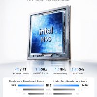 KAMRUI GK3 Plus Mini PC 16GB RAM 512GB M.2 SSD, Intel 12th Alder Lake N95 (up to 3.4GHz) Micro PC, 2.5''SSD, Gigabit Ethernet, 4K UHD, WiFi, BT, VESA/Home/Business Mini Desktop Computer - Image 2