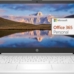 HP 14" Ultral Light Laptop for Students and Business, Intel Quad-Core, 8GB RAM, 192GB Storage(64GB eMMC+128GB Ghost Manta SD Card), 1 Year Office 365, USB C, Win 11 S