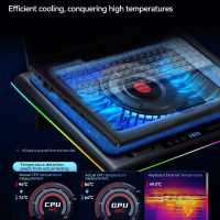 llano V12 RGB Laptop Cooling Pad, Gaming Laptop Cooler with 5.5 Inch Powerful Turbofan, Fast Cooling Laptop 15.6-21in, Adjustable Speed, Touch Control, LCD Screen, Black - Image 7