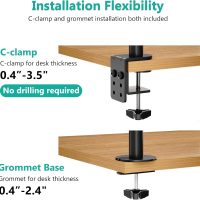 WALI Laptop Tray Desk Mount for 17inch Notebook, Fully Adjustable Laptop Arm up to 22lbs, Monitor Mount with Vented Cooling Platform Stand (M00LP), Black - Image 7