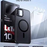 LeYi Magnetic for iPhone-11 Phone Case Compatible with MagSafe [ Screen Protector+ Camera Cover] Funda Para ipone 11case Military Grade Protective Translucent Matte Cases for i Phone 11 iphone11,Black - Image 6