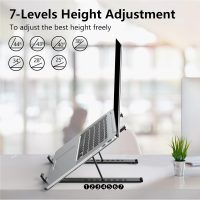 Laptop Stand for Desk, Adjustable Laptop Riser ABS+Silicone Foldable Portable Notebook Holder, Ventilated Cooling Notebook Mount Computer Stand for 10-15.6” Laptops,Tablets-Black - Image 3