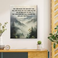 Bible Verse Canvas Wall Art Christian May the Lord Bless You and Keep You Print Scripture Poster Picture Artwork Framed for Home Decor 8x10 Inches - Image 6
