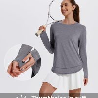 XIEERDUO Women's Workout Tops Long Sleeve Quick Dry UPF 50+ Sun Protection Shirts for Hiking Running S-3XL - Image 4