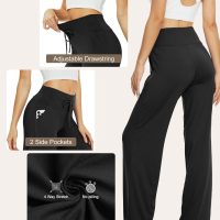 TNNZEET 3 Pack Women's Wide Leg Pants with Pockets - Casual Loose Yoga Trouser Pants Sweatpants Palazzo Lounge Pajama Pants - Image 4