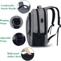 MATEIN Travel Laptop Backpack, Business Anti Theft Slim Sturdy Laptops Backpack with USB Charging Port, Water Resistant College School Computer Bag Gift for Men & Women Fits 15.6 Inch Notebook, Grey - Image 6