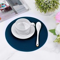 1 Pack Silicone Trivets for Hot Dishes, Heat Resistant Pads Pot Holders for Hot Pans, Non-Slip Trivet Mats for Kitchen Countertops Table, Navy Blue - Image 3
