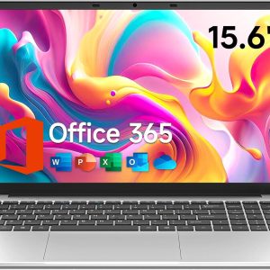 15.6 Inch Laptop with Office 365, 4GB RAM, 128GB Storage Expandable 1TB, 5205U Processor, HD Display, Windows 11 Laptops Computer, Wi-Fi 5, BT4.2, Numpad, Type-C, for Business and Students.