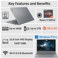 Lenovo Ideapad Slim 3 Laptop for Student & Business with Microsoft Office, Backlit Keyboard, AMD Ryzen 5 5625U (Beats Intel i7-1260U), 15.6" FHD Display, 16GB RAM 512GB SSD, Windows 11 Pro, WOWPC USB - Image 3