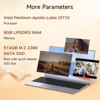 14" Laptop Computer, Windows 11 Laptop for MS Office, 8GB RAM 512GB SSD, Intel Pentium Quad-Core Processor(Up to 2.64GHz), 1080P FHD IPS, Wi-Fi 5, BT5.0, HDMI, Students, Lightweight - Image 3
