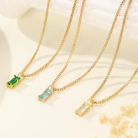 Gold Necklaces for Women 14K Gold Plated Emerald Birthstone Dainty 12 Months Cubic Zirconia Pendant with Adajustable Link Personlalized Birthday Gifts for Women Trendy Jewelry - Image 3