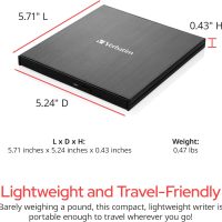 Verbatim Ultra HD 4K CD DVD Blu-ray Writer USB 3.2 GEN 1 USB-C Connectivity Slim Brushed Metal Enclosure Compatible with Mac and PC with Free 25GB Verbatim Blu-ray disc - Image 2
