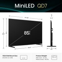 Hisense 85" Class QD7 Series Mini-LED 4K UHD Smart Fire TV (85QD7QF, 2025 Model) - QLED, Native 144hz, HDR10+, Dolby Vision, Dolby Atmos, Game Mode Pro, ALLM, Alexa Built in with Voice Remote, Black - Image 2