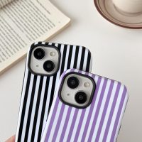 Compatible with iPhone 13/14 Case Cute Aesthetic Striped Phone Case for Women Girl Shockproof Slim TPU and Hard PC Protective Cover (Pink) - Image 7