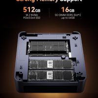 KAMRUI AM21 Mini Gaming PC Ryzen 9 6900HX (Up to 4.9Ghz), Mini Desktop Computer, 16GB DDR5 4800 MHz 512GB SSD, Dual LAN, Dual NVMe PCIe 4.0 SSD Slots, WiFi 6, BT5.2, 4K@60Hz ，Business, Office, Home - Image 7