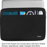 Laptop Case Sleeve 15.6 inch, Shockproof Protective Notebook Case with Accessory Pocket, Briefcase Carrying Laptop Cover for 15.6" HP, ASUS, Dell, Lenovo, Acer, Black - Image 2