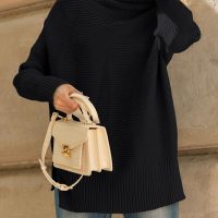 LILLUSORY Women's Oversized Turtleneck Sweaters Fall Batwing Sleeve Ribbed Tunic Sweater - Image 6