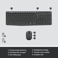 Logitech MK235 Wireless Keyboard and Mouse Combo for Windows, USB Receiver, Long Battery Life, Laptop and PC Keyboard and Mouse Wireless - Image 6