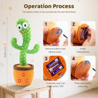 Dancing Talking Cactus Toy for Baby Toddler, Boys Girls Gifts Singing Mimicking Recording Repeating What You Say Baby Toys with 120 English Songs (Adjustable Volume) - Image 7