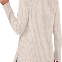 SAMPEEL Womens Sweaters Crewneck Long Sleeve Shirts with Pockets Fall Outfits 2025 Fashion Winter Clothing Side Slit - Image 5