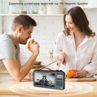 720P 7Inch Screen AM FM Movie Video Radio with Bluetooth Speaker, Rechargeable Digital Shortwave MP3 MP4 Player Radio, Support USB/Micro SD Card, Loud Speaker and Headphone Jack (NO TV) - Image 8