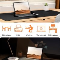 YSAGi Leather Desk Pad Protector, Office Desk Mat, Large Mouse Pad, Non-Slip PU Leather Desk Blotter, Laptop Desk Pad, Waterproof Desk Writing Pad for Office and Home (Black, 23.6" x 13.8") - Image 6