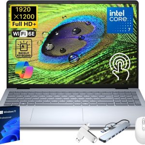 Dell 2025 Inspiron 16 5640 Touchscreen Business Laptop, 16 inch FHD+ WUXGA, Intel 7 150U(Up to 5.4GHz), 64 GB DDR5, 2 TB SSD, FHD Cam, Backlit Keyboard, Fingerprint Reader, Windows 11 Pro, Accessories