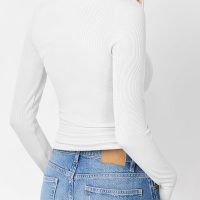 Trendy Queen Long Sleeve Shirts for Women Henley Ribbed Tops Fall Dressy Business Casual Teen Girl Winter Cute Basic Tees - Image 4