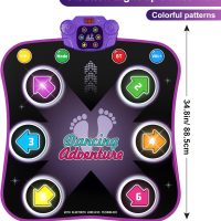 Flooyes Dance Mat Toys for 3-12 Year Old Kids, Electronic Dance Pad with Light-up 6-Button Wireless Bluetooth, Music Dance with 5 Game Modes, Birthday Toys Gifts for 3 4 5 6 7 8 9 10+ Year Old Girls - Image 6