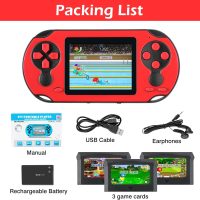 16 Bit Handheld Game for Kids Adults, 3.0'' Large Screen Preloaded 230 HD Classic Retro Video Games with USB Rechargeable Battery & 3 Game Cartridges for Birthday Gift for Kids 4-12 (Red) - Image 7