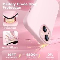 GolbinBox Magnetic for iPhone 13 Case & iPhone 14 Case, Compatible with MagSafe, [Soft Anti-Scratch Microfiber Lining], Slim Liquid Silicone Shockproof Protective Phone Case 6.1 inch, Chalk Pink - Image 5