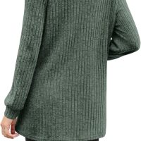 OFEEFAN Long Sleeve Shirts for Women Long Sweaters with Pockets Tunic Tops Loose Fit - Image 4