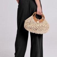 ANRABESS Women Linen Palazzo Pants Summer Boho Wide Leg High Waist Casual Lounge Pant 2025 Beach Travel Vacation Outfits - Image 4